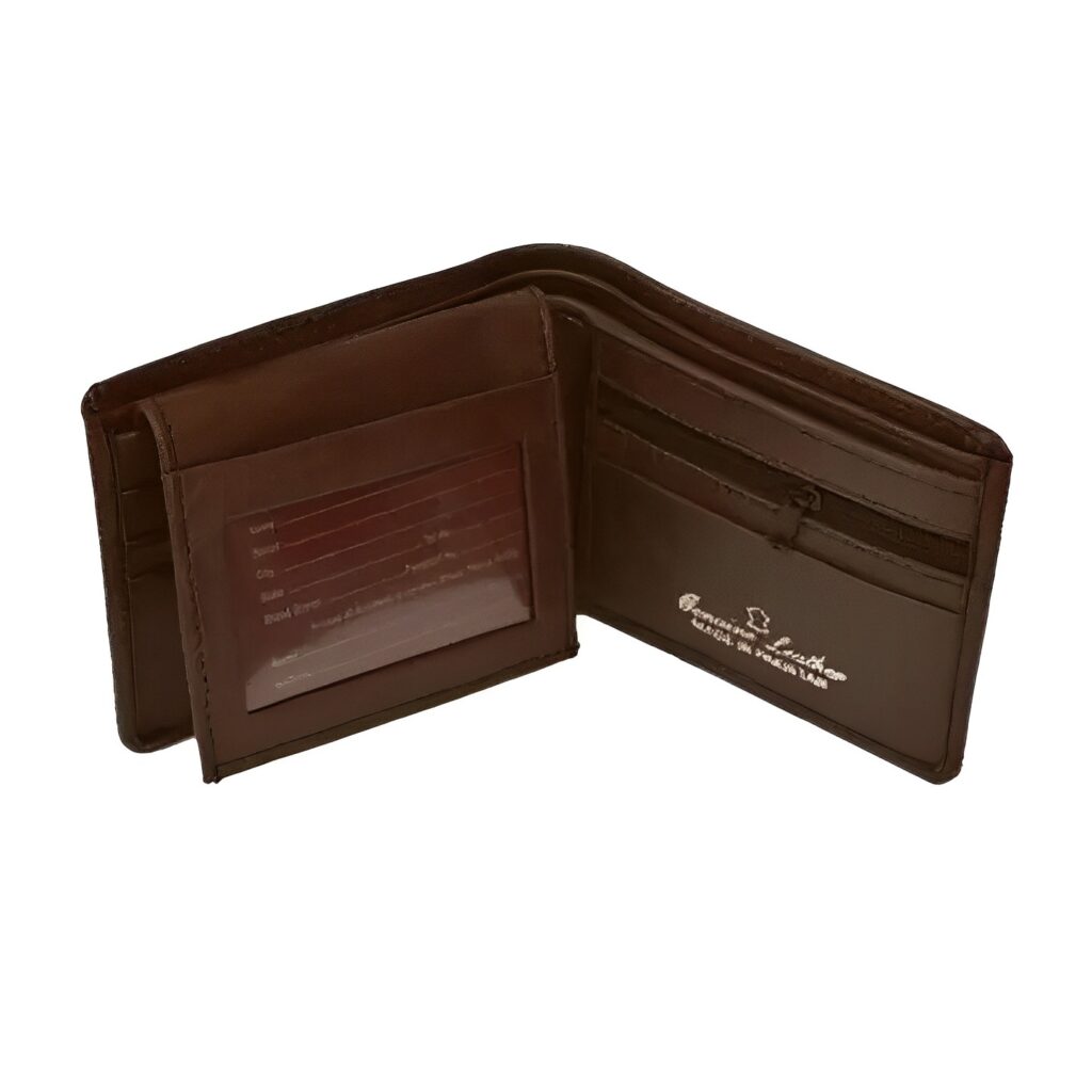 Classic button closure leather wallet