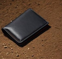 Textured leather wallet stored properly