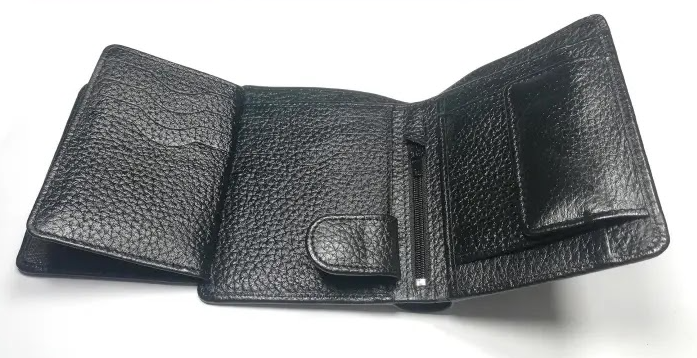 Close-up of full-grain leather texture showing natural grain