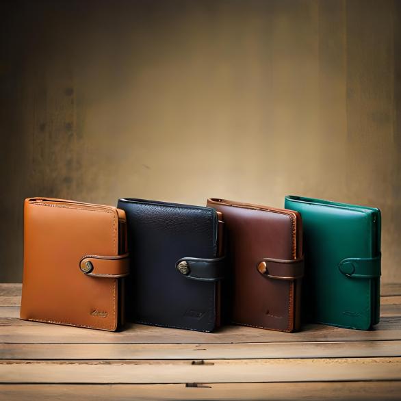 Multi-colored soft leather wallet