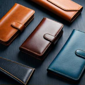 Classic brown leather wallet collection